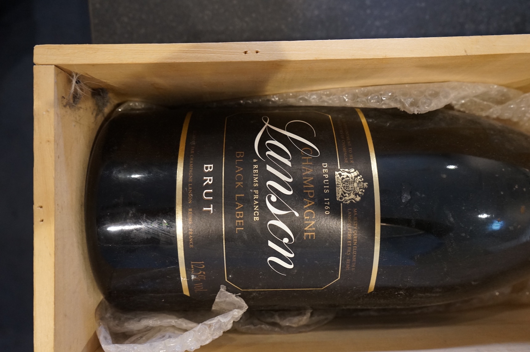 A cased bottle of Methuselah of Lanson Black Label Champagne, 6000cl